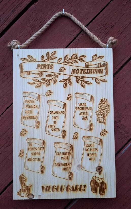 Plāksne "Pirts noteikumi"